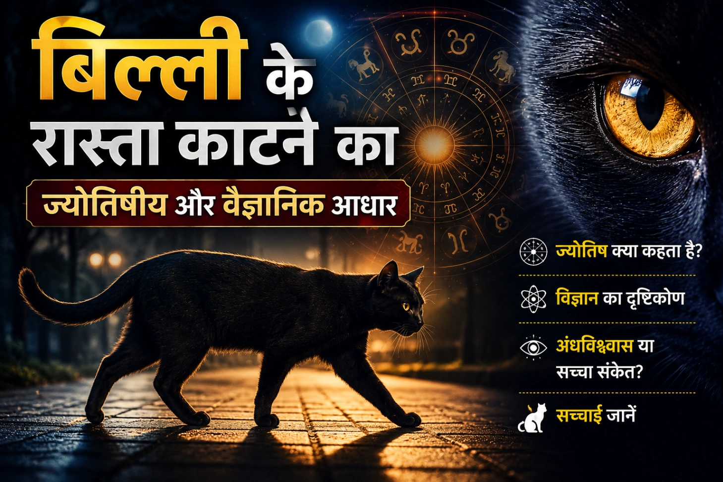 बिल्ली के रास्ता काटने का ज्योतिषीय और वैज्ञानिक आधार, काली बिल्ली की आंखें, ज्योतिष और विज्ञान से जुड़ा रहस्य