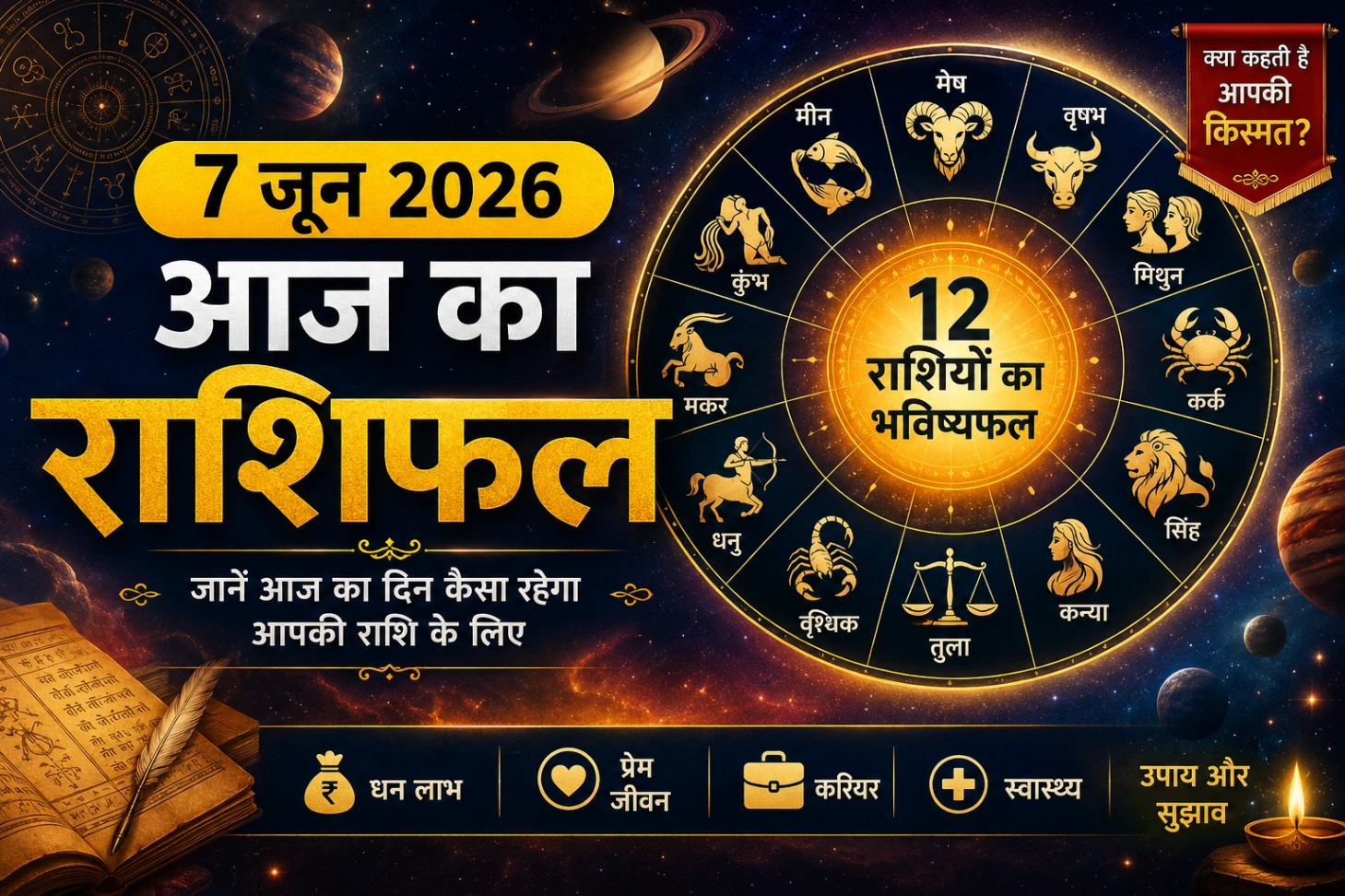 💥 7 जून का राशिफल: इन राशियों का Jackpot Day!