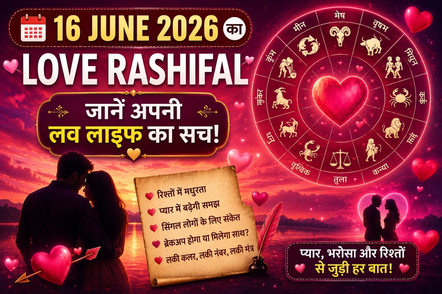 💖 16 June 2026 Ka Love Rashifal: जानें अपनी लव लाइफ का सच!