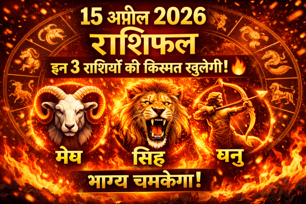 15 अप्रैल 2026 राशिफल – मेष, सिंह और धनु राशि की किस्मत चमकेगी