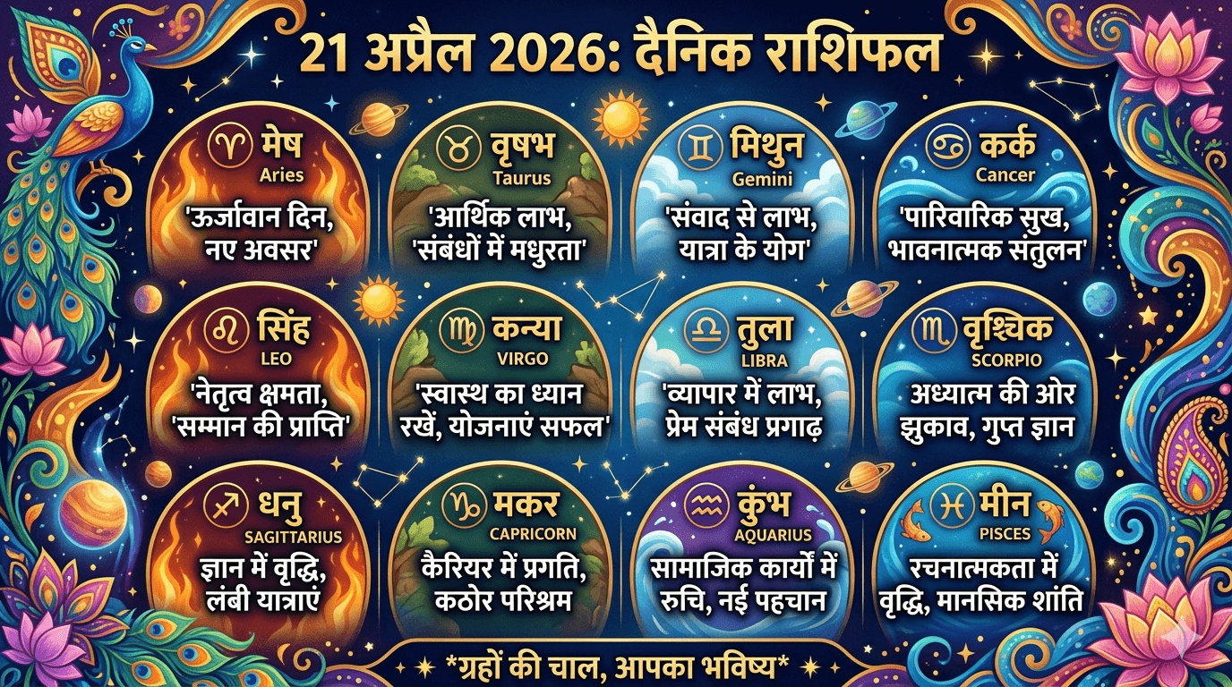 21 अप्रैल 2026 का दैनिक राशिफल