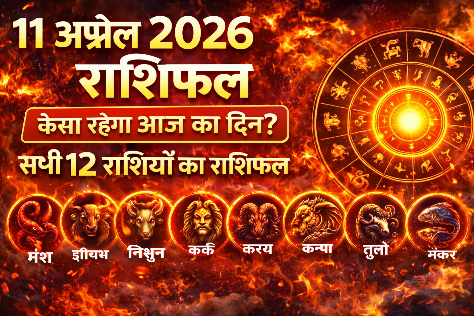 11 April 2026 Rashifal sabhi 12 rashiyon ka aaj ka rashifal Hindi me mesh se meen tak full horoscope