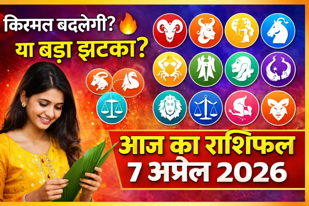 आज का राशिफल 7 अप्रैल 2026 सभी 12 राशियों का भविष्य, प्रेम, करियर और स्वास्थ्य