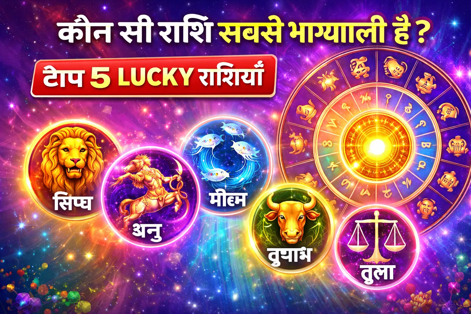 Kaun si rashi sabse lucky hai top 5 lucky rashiyan Hindi