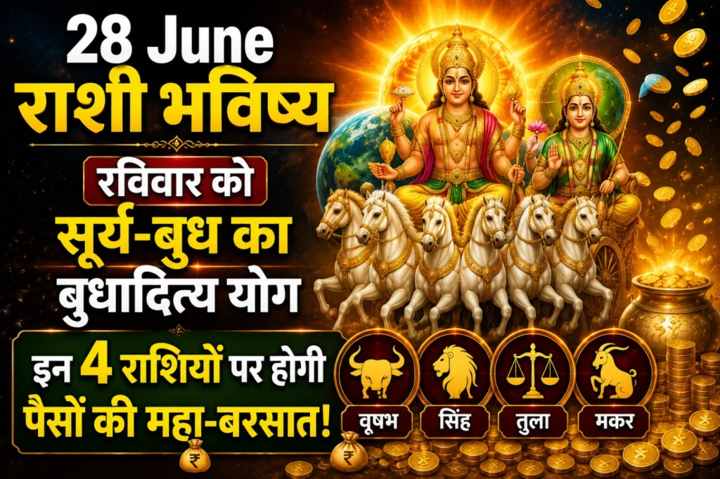 28 june rashi bhavishya 2026 रविवार का राशिफल और बुधादित्य योग के अचूक उपाय एस्ट्रोराशिहब