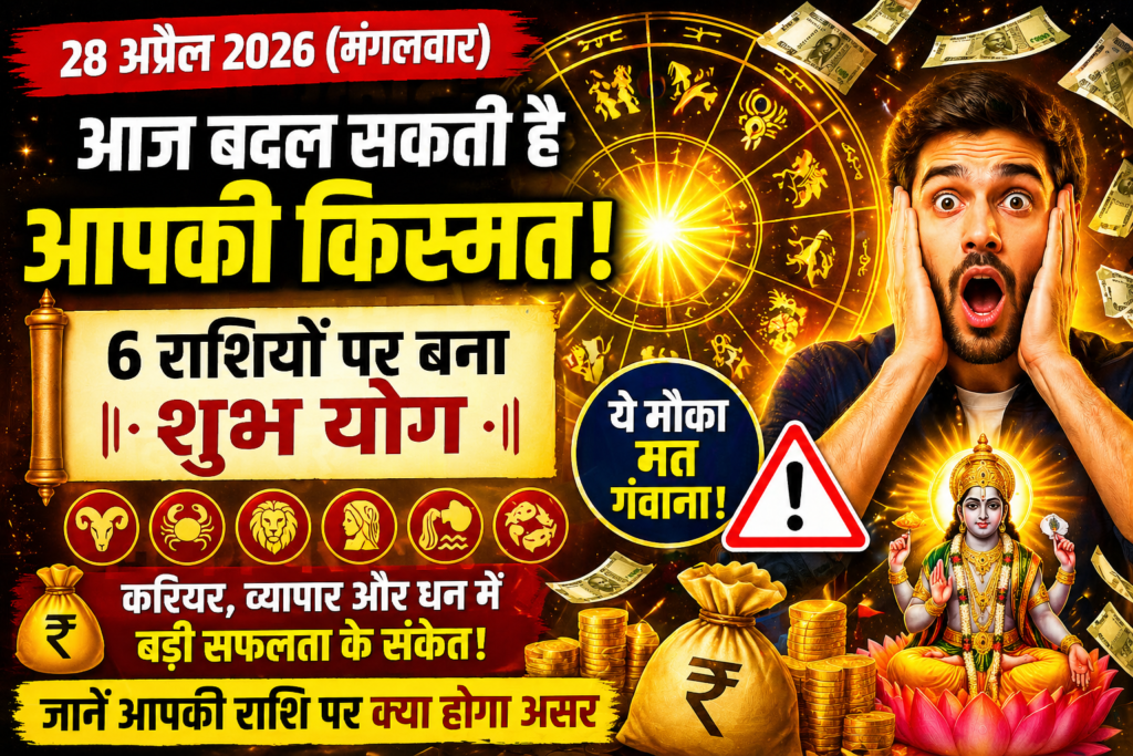 "द्वादशी तिथि का शुभ योग, 28 अप्रैल 2026 राशिफल में धन लाभ और सफलता के संकेत"