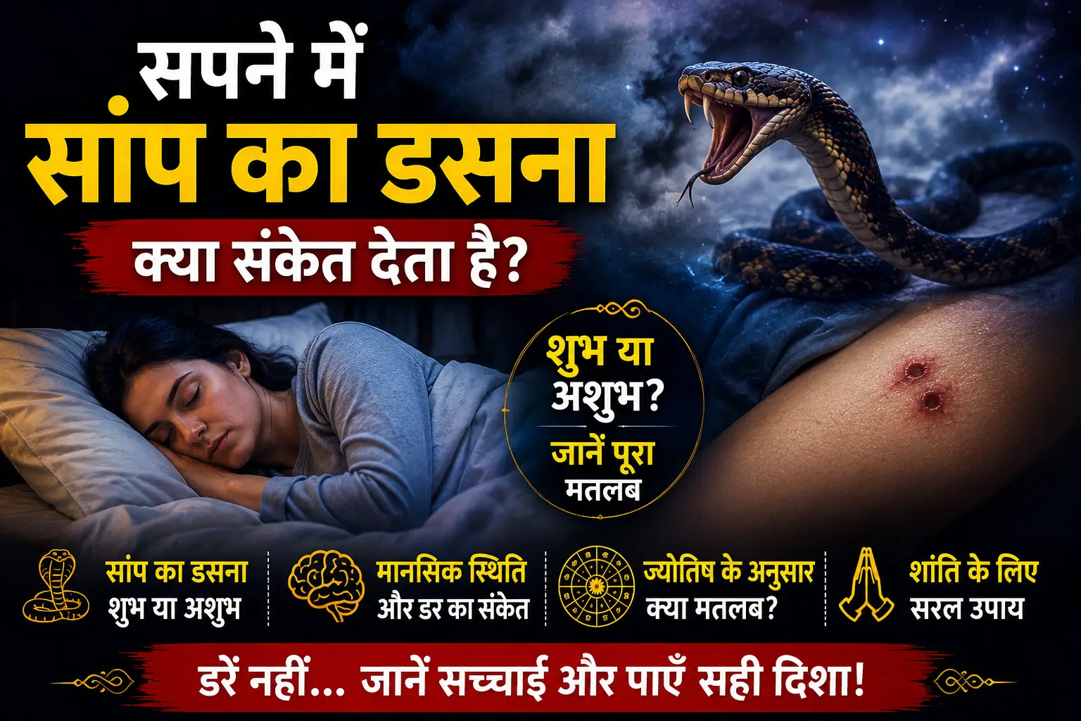 सपने में सांप का डसना देता है ये खतरनाक संकेत! ⚡