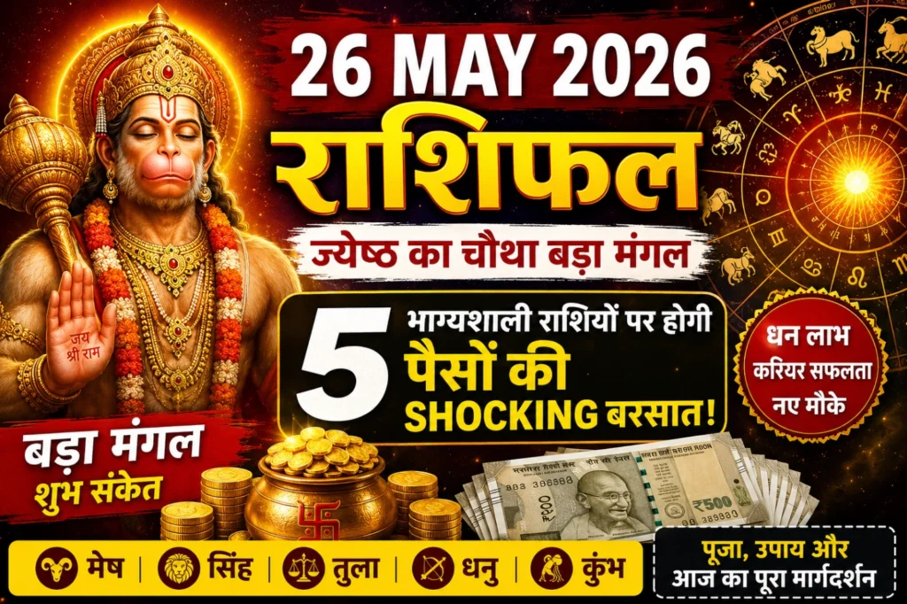26 May 2026 Rashifal बड़ा मंगल पर 5 राशियों को धन लाभ और करियर सफलता का संकेत