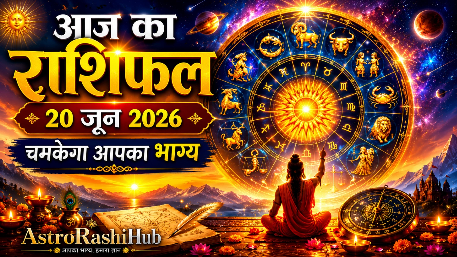 आज का राशिफल 20 जून 2026 सभी 12 राशियों का दैनिक राशिफल