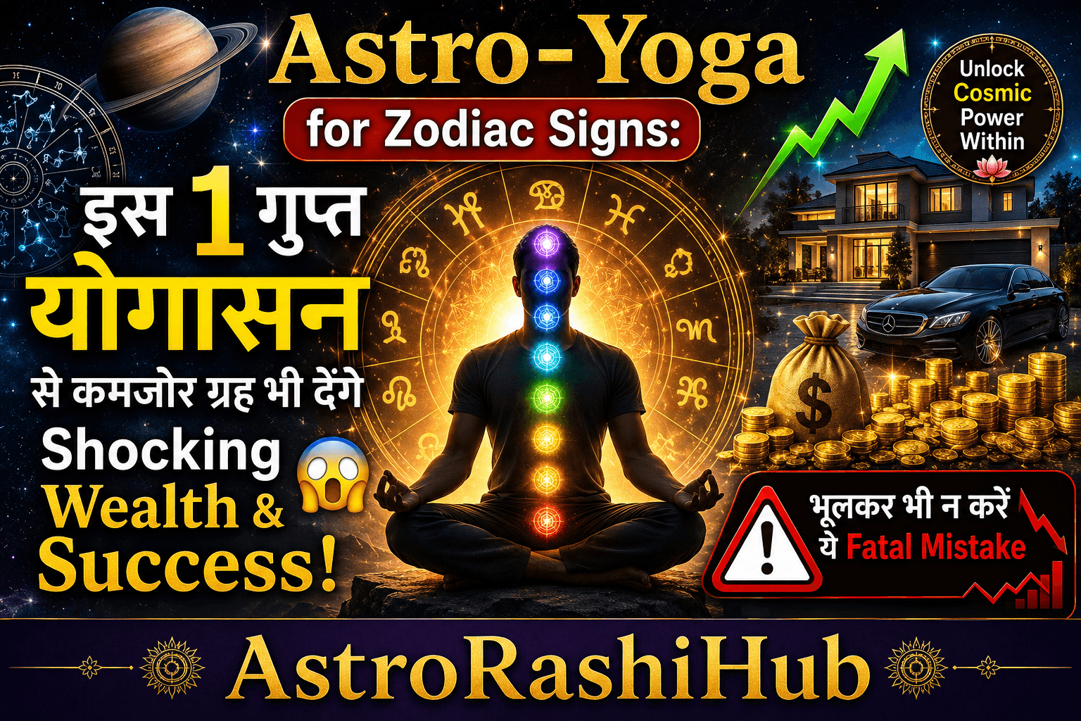 Astro-Yoga for Zodiac Signs: इस 1 गुप्त योगासन से कमजोर ग्रह भी देंगे Shocking Wealth & Success! 😱 भूलकर भी न करें ये Fatal Mistake 📉