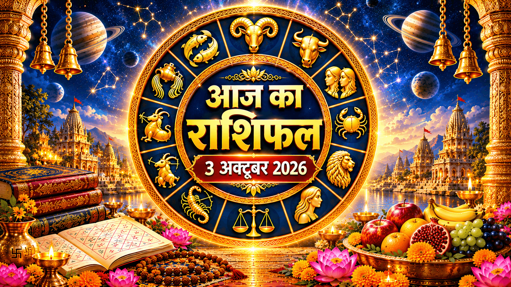 आज का राशिफल 3 अक्टूबर 2026: मेष से मीन तक जानें प्रेम, करियर, धन और स्वास्थ्य का हाल