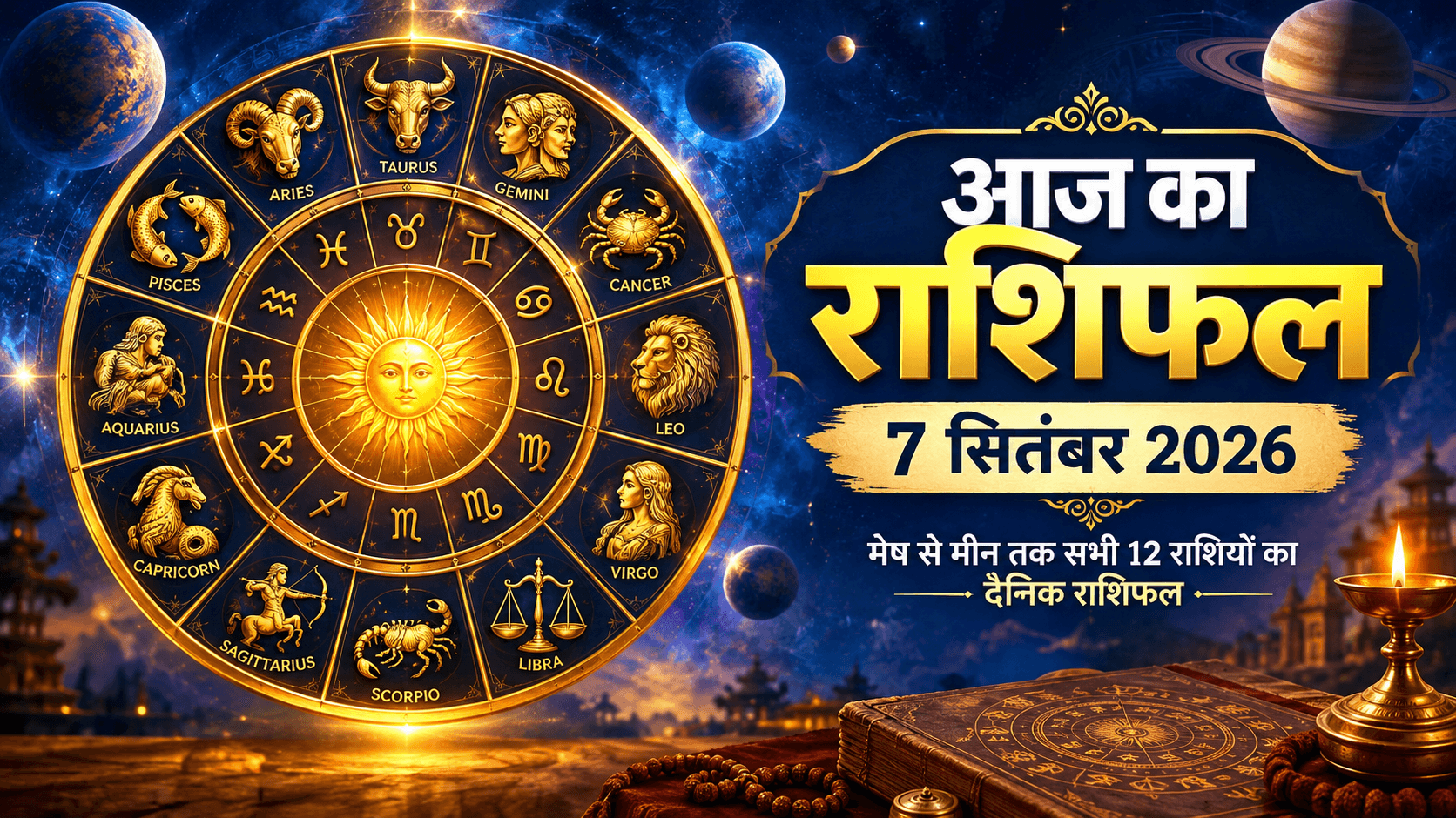 आज का राशिफल 7 सितंबर 2026: मेष से मीन तक 12 राशियों का दैनिक राशिफल