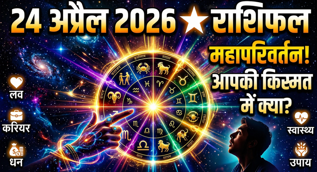 24 अप्रैल 2026 राशिफल सभी राशियों का दैनिक भविष्यफल करियर प्रेम धन स्वास्थ्य