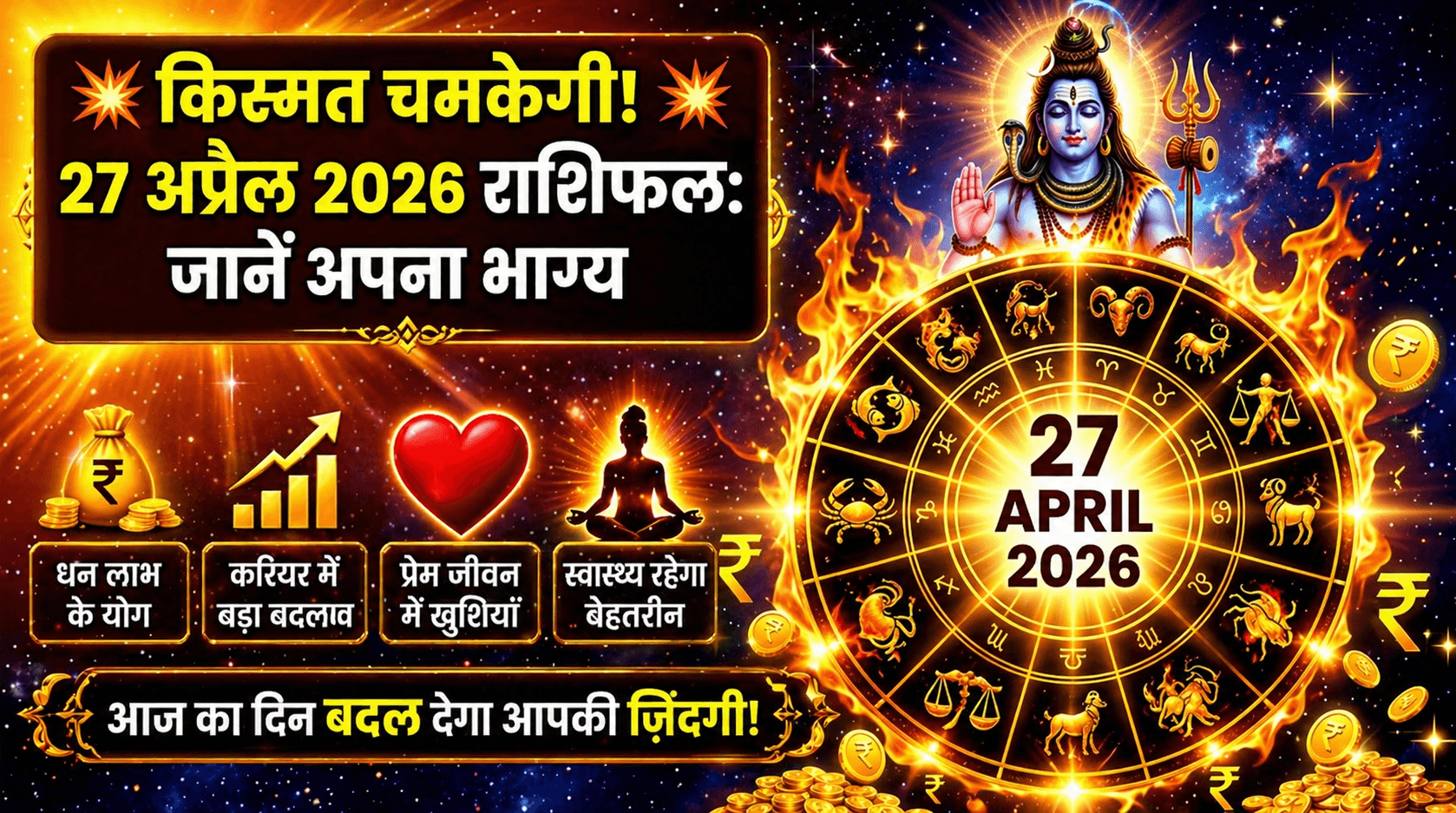 27 अप्रैल 2026 राशिफल: आज किसकी किस्मत चमकेगी जानें