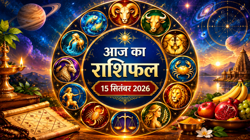 आज का राशिफल 15 सितंबर 2026 मेष से मीन तक सभी 12 राशियों का दैनिक राशिफल