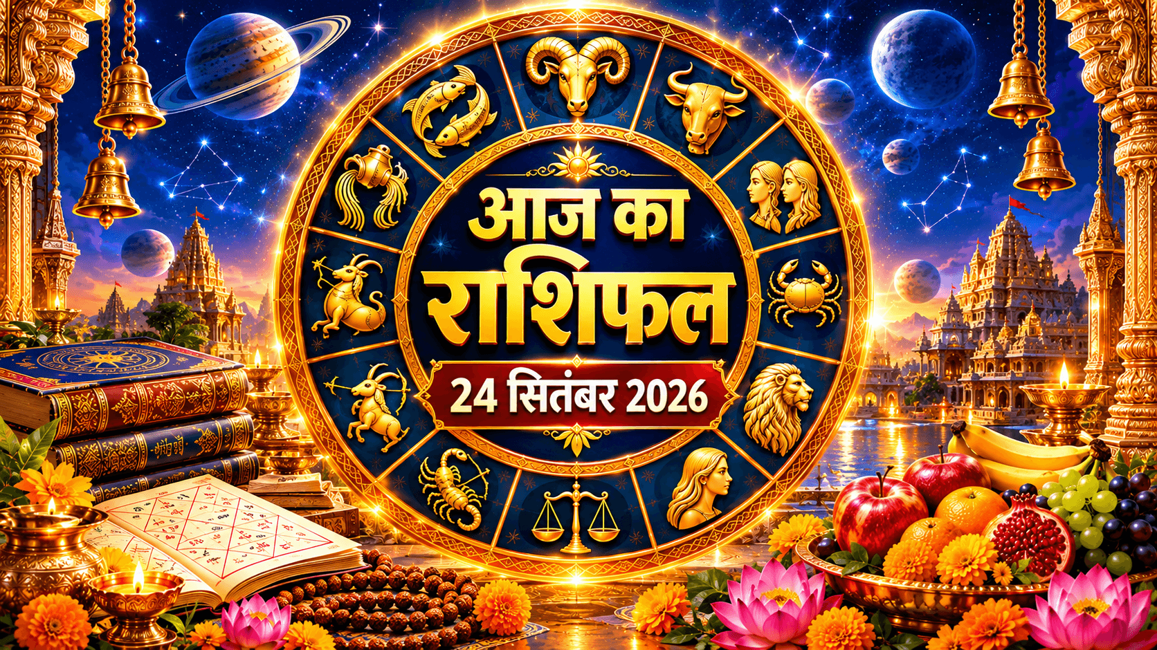 आज का राशिफल 24 सितंबर 2026: मेष से मीन तक जानें प्रेम, करियर, धन और स्वास्थ्य का हाल