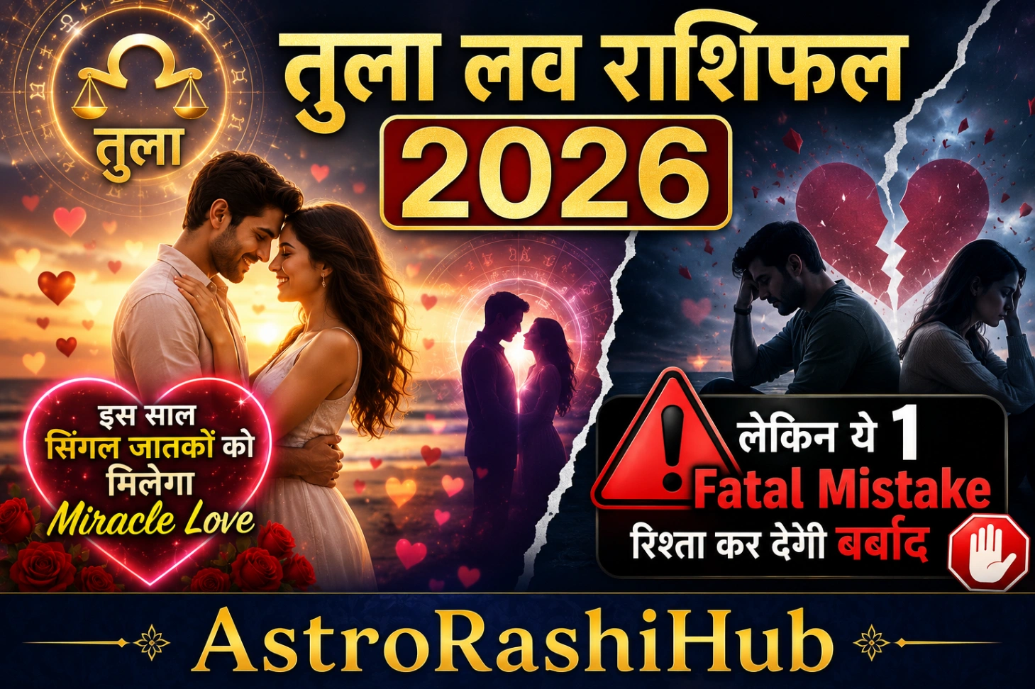 तुला लव राशिफल 2026: 🌟 इस साल सिंगल जातकों को मिलेगा Miracle Love, लेकिन ये 1 Fatal Mistake रिश्ता कर देगी बर्बाद 🛑